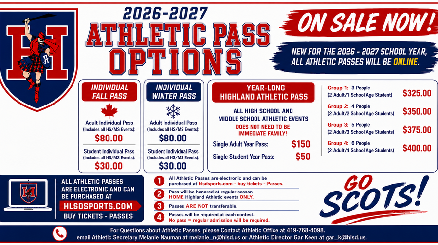 Highland Athletic Passes On Sale now!